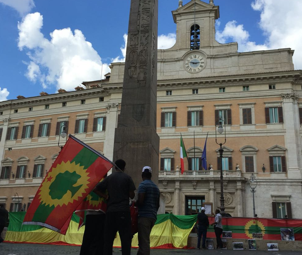 La comunità etiope in Italia protesta a Montecitorio
