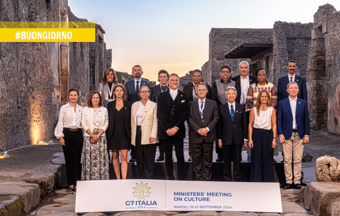 C7 della cultura a Pompei con il ministro Giuli