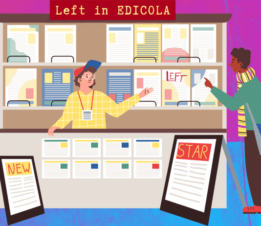 Edicole di Roma che vendono Left